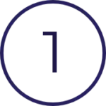 Image of the number one, indicating the first of three steps