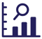 Illustration of a bar graph with a magnifying glass