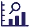 Illustration of a bar graph with a magnifying glass representing types of research.